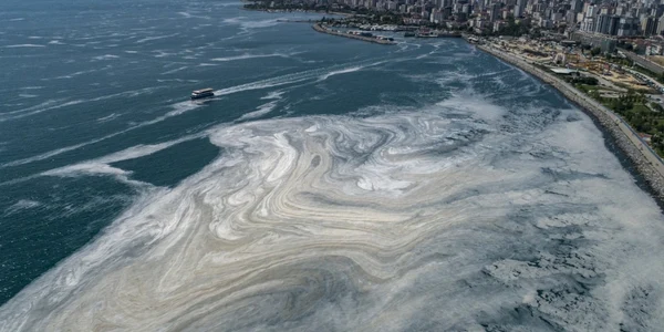 Marea Marmara acoperită de mucilagiu. FOTO EPA-EFE