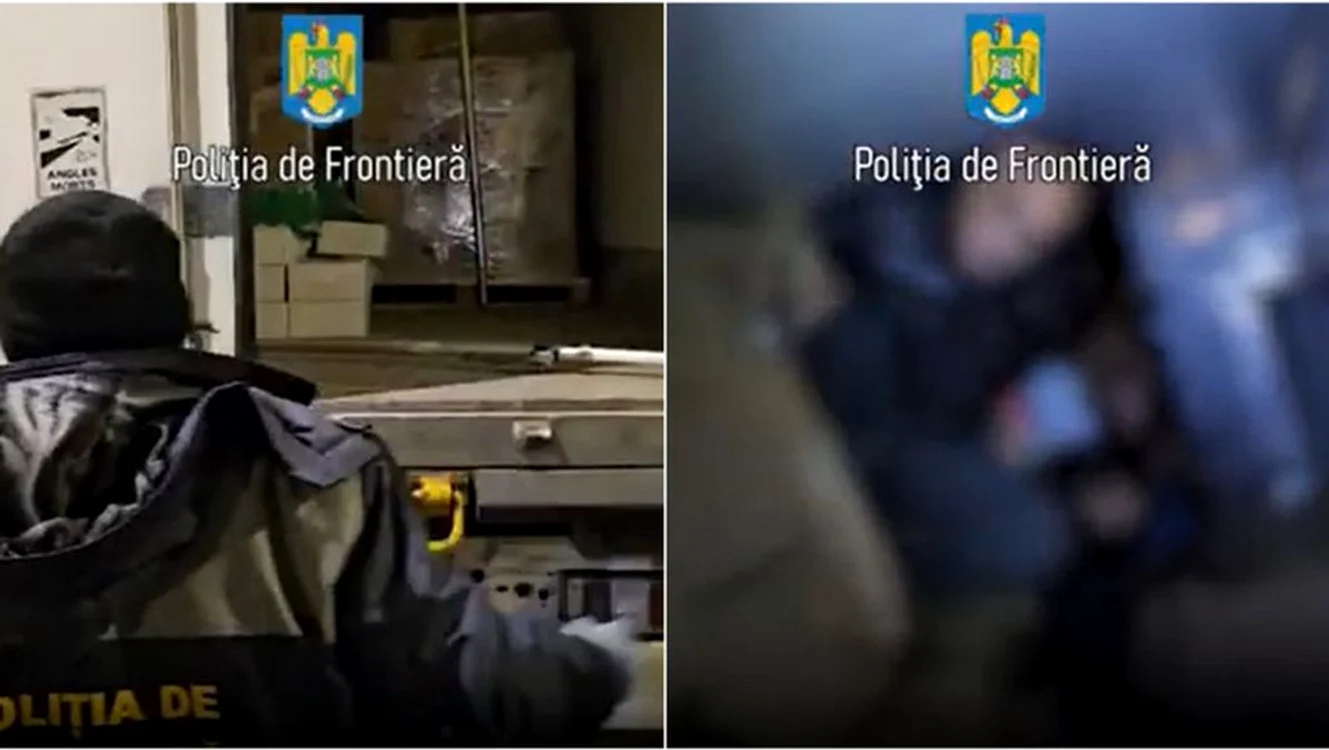 Migranți ascunși într-un camion frigorific / foto: Politia de frontiera