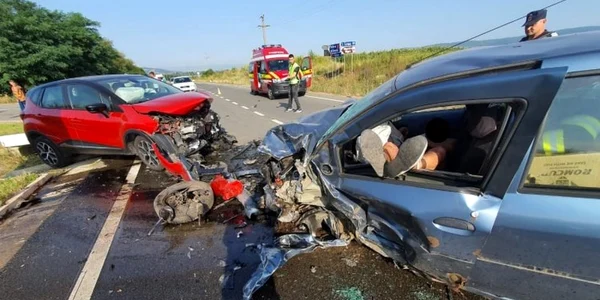 accident in zona localitatii turdas foto ipj hunedoara