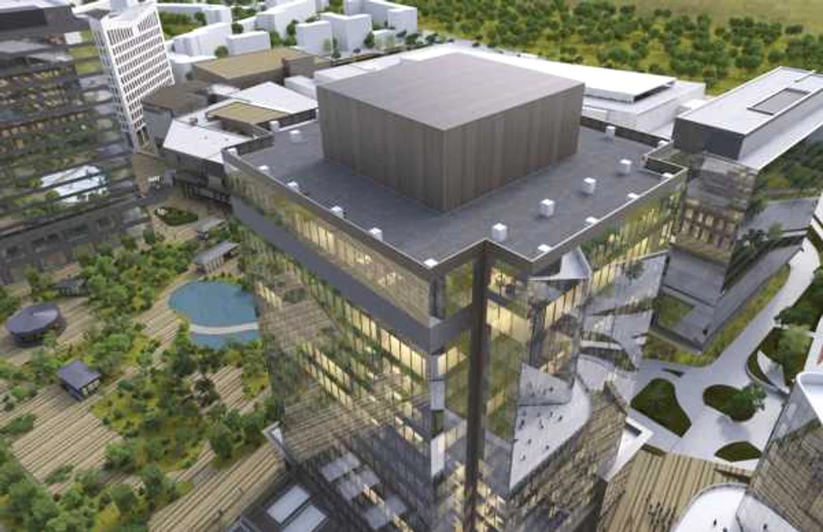 Noul proiect al turnului UBC 0. Sunt 15 etaje, cu posibilitatea de se putea continua construcţia FOTO Atterbury.eu