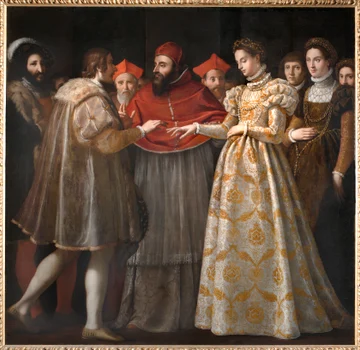 Regele Henric al II-lea al Franței la căsătoria cu Caterina de Medici, de față cu amanta lui, Diane De Poitiers, Ducesă de Valentinois, 1499-1566. FOTO: Profimedia