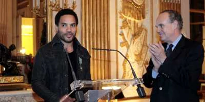 Lenny Kravitz şi Frederic Mitterand, ministrul Culturii din Franţa