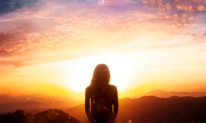 back view woman astral wallpaper jpg