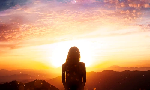 back view woman astral wallpaper jpg