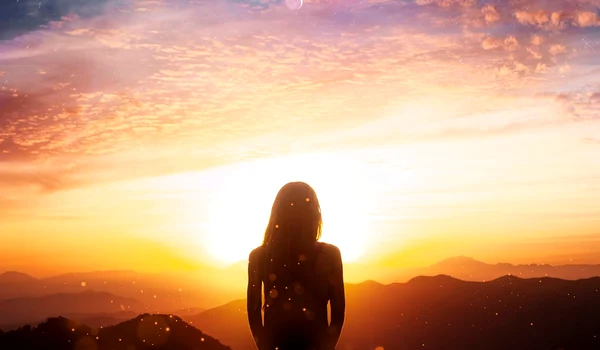 back view woman astral wallpaper jpg