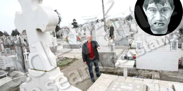 Comisarul-şef Dumitru Mihuţa arată de unde a pândit vampirul