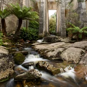 Barajul Mount Paris este un baraj dezafectat, situat în apropiere de Weldborough, în nordul Tasmaniei FOTO Shutterstock