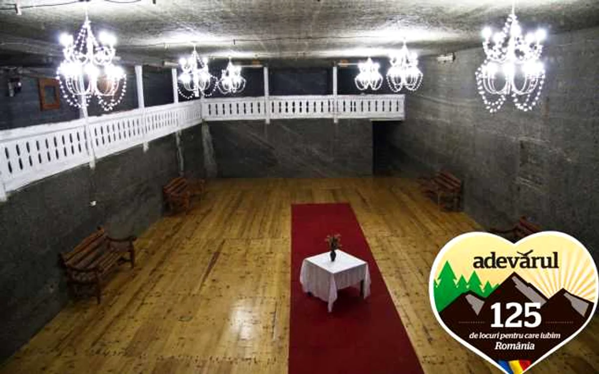 Sala Balului, săpată manual în sare la o adâncime de 37 de metri. FOTO: salrom.ro