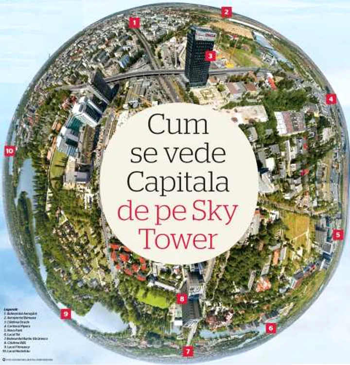 Cum se vede capitala de pe Sky Tower