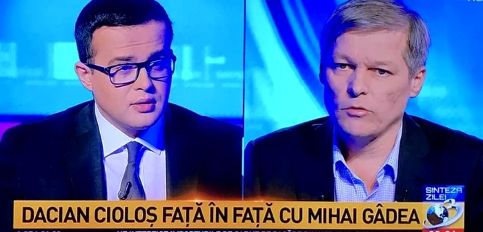 Mihai Gâdea şi Dacian Cioloş FOTO Captură Paginademedia.ro