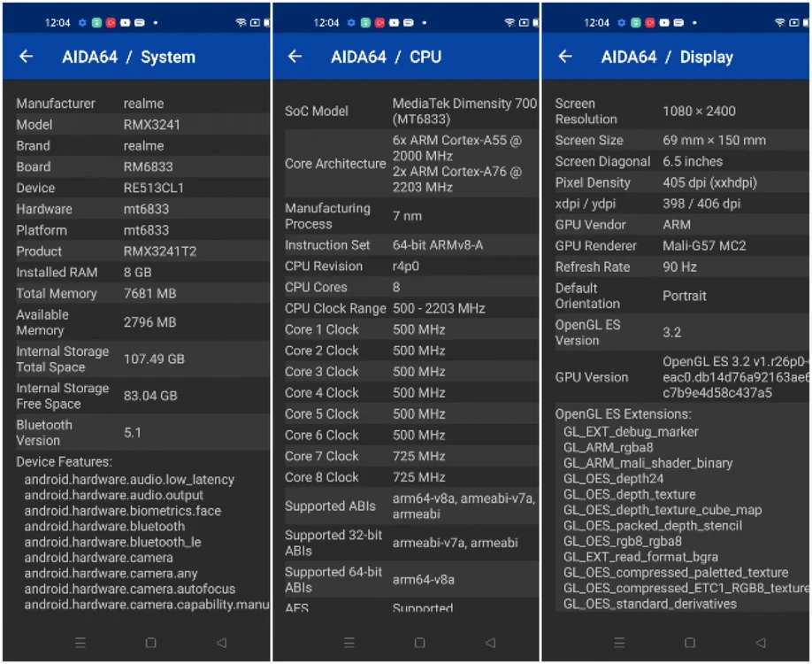 Realme 8 5G specificatii