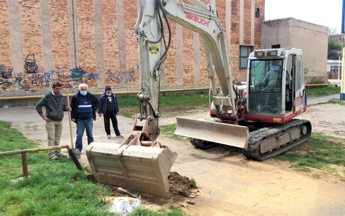 Lucrări în zona Străzii Mureşului. Foto: Primăria Hunedoara.