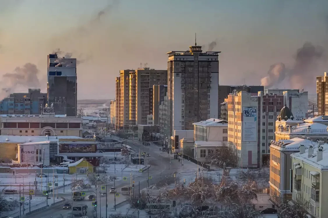 Iakutsk, orașul considerat de mulți specialiști cel mai rece oraș locuit din lume.