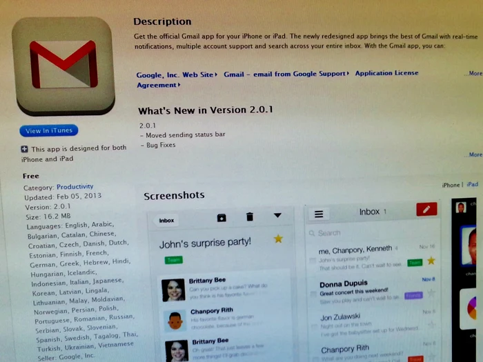 Gmail nu se bucură de prea mult suport pe Windows Phone. FOTO Adevărul