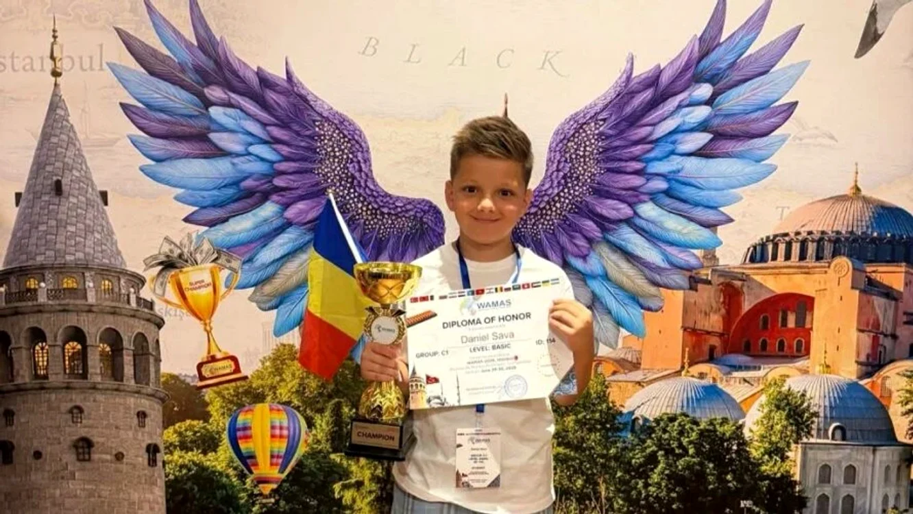Copilul campion mondial Daniel Sava din Focșani
