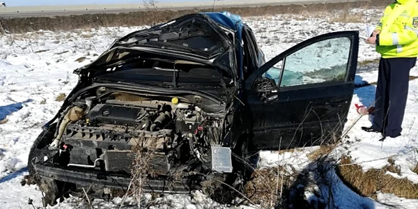 Accident rutier Giurgiu. Masina consulului onorific al Bulgariei FOTO ISU Giurgiu
