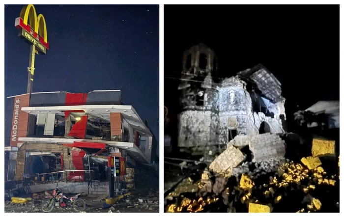 Mai multe clădiri s-au prăbușit după cutremurul din Filipine FOTO X