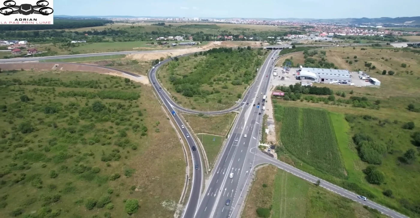 Nodul rutier Şelimbăr al Autostrăzii Sibiu - Piteşti Foto captură video Adrian Gica
