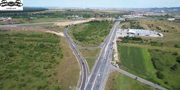 Nodul rutier Şelimbăr al Autostrăzii Sibiu - Piteşti Foto captură video Adrian Gica