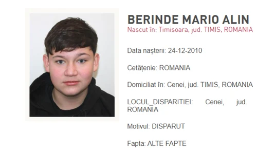 copil ucis Cenei Timiş foto Poliţia Română png