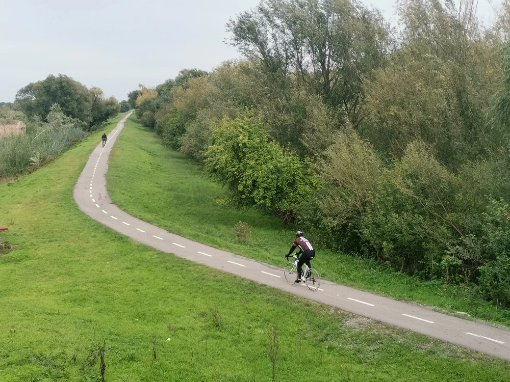 Pista de biciclete de pe digul Begăi, modernizat pe noile fonduri transfrontaliere FOTO Ștefan Both