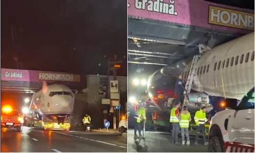 Avion blocat sub un pod de pe DN1 jpg