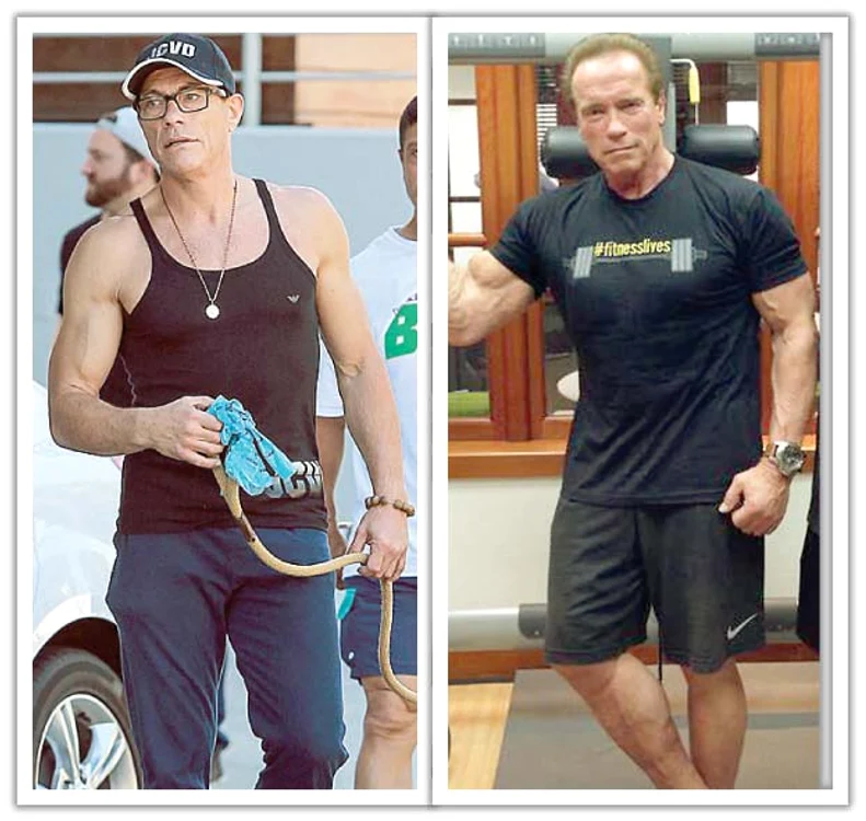 
    La 54 de ani, Van Damme e la fel de musculos. La 67 de ani, Schwarzenegger are încă muşchi de oţel  