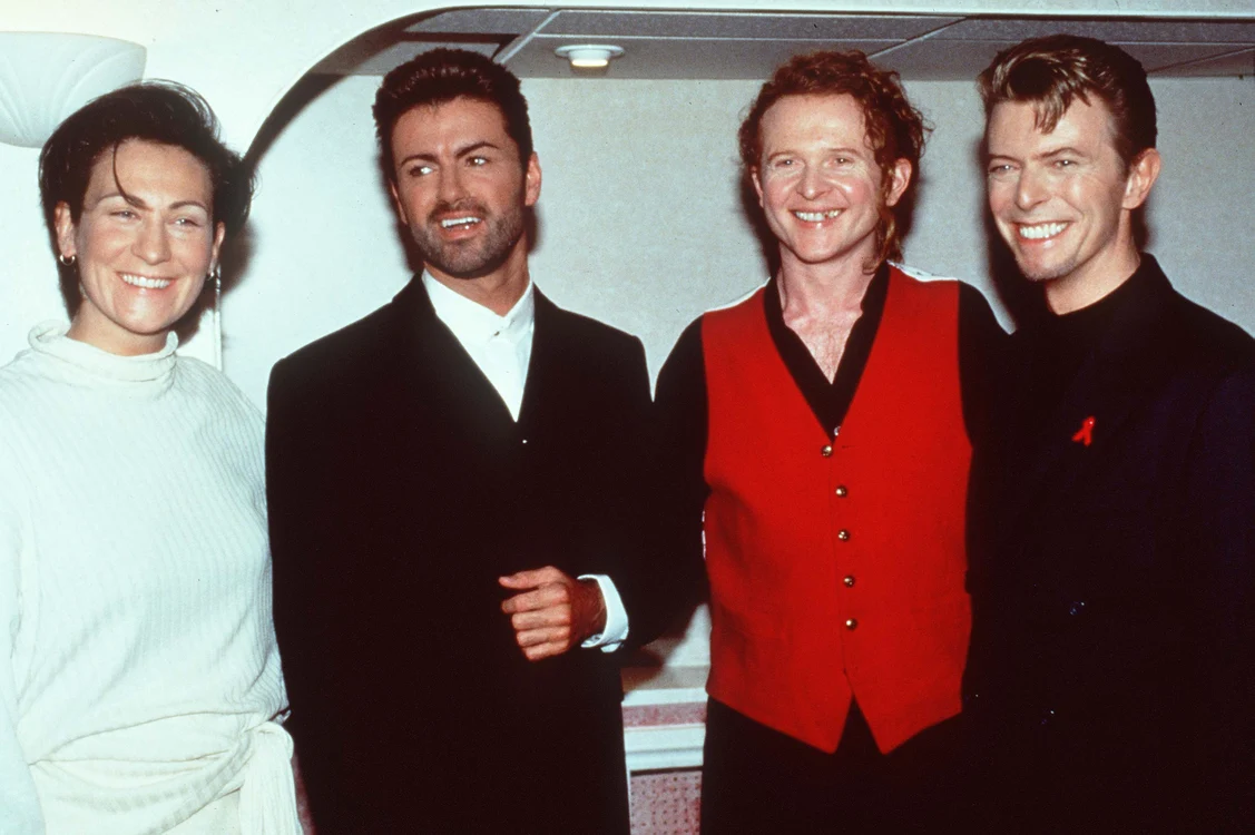 George Michael, Mick Hucknall și David Bowie pe Wembley Arena, profimedia 0702347172 jpg