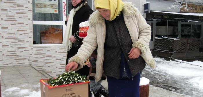 Botoşani: Un leu costă un buchet de ghiocei 