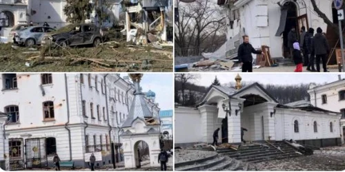 Lavra Sviatohirsk bombardata 13 martie 2022 foto twitter nexta