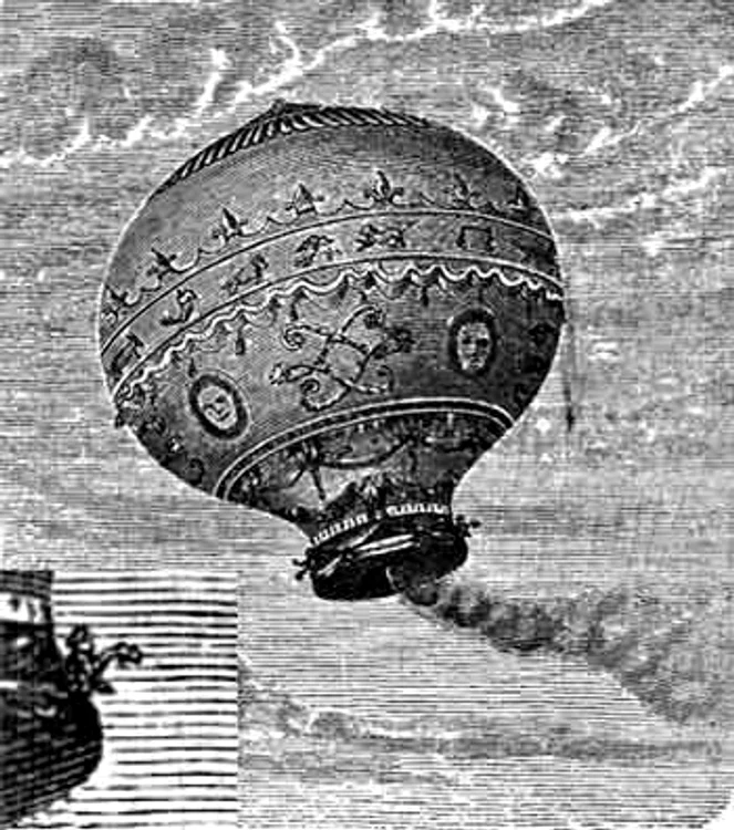 Al doilea balon cu aer cald construit de frații Montgolfier. FOTO Wikipedia