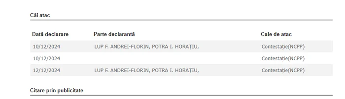 Potra și Lup au contestat măsura controlului judiciar. FOTO Judecătoria Ploiești