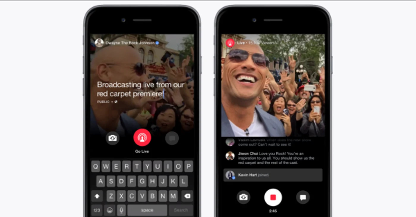 Facebook Live le permite vedetelor să îți arate momente în direct din viețile lor