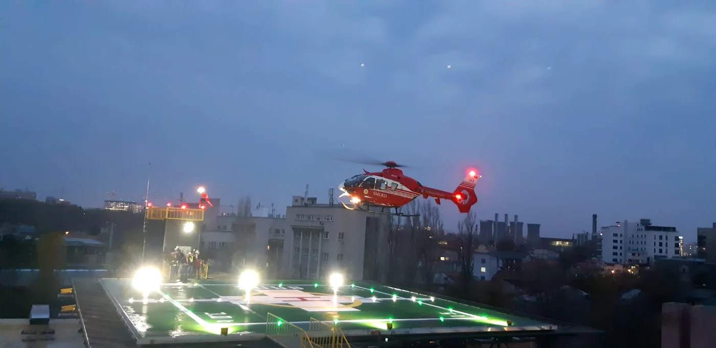 
    Elicopterul SMURD a făcut teste pe heliportfoto: SUUB  