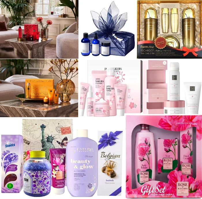 Seturi cadou pentru femei care transformă sărbătorile în experiențe de răsfăț și lux Colaj eMAG jpg