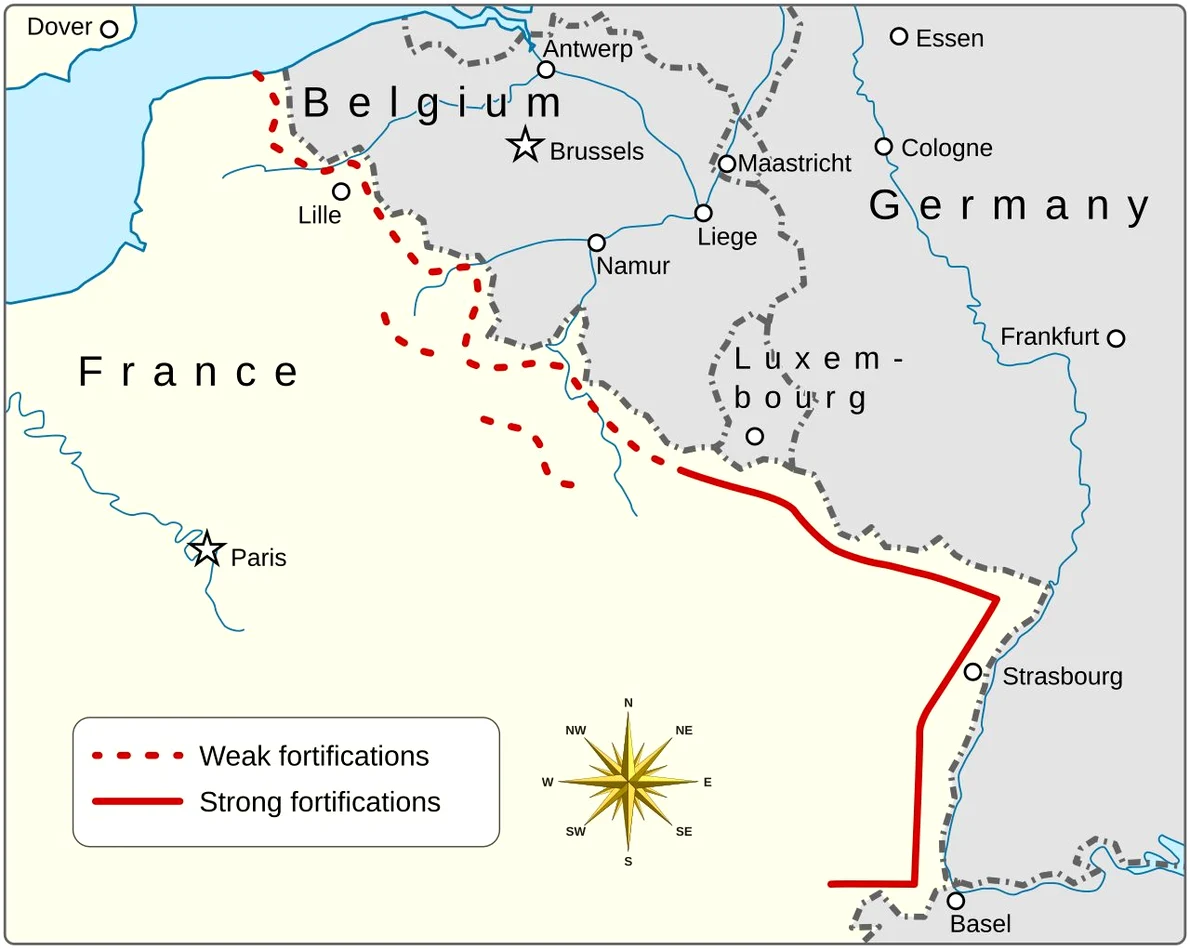 Linia Maginot. Hartă de Goran tek-en (© Wikimedia Commons)