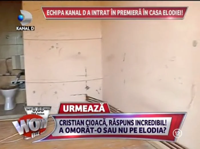 Echipa Kanal a pătruns în apartamentul în care au locuit Elodia şi Cristian. Dormitorul este distrus acum (captură: Kanal D)