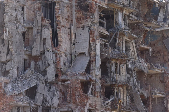 Clădire din Mariupol distrusă. FOTO Profimedia
