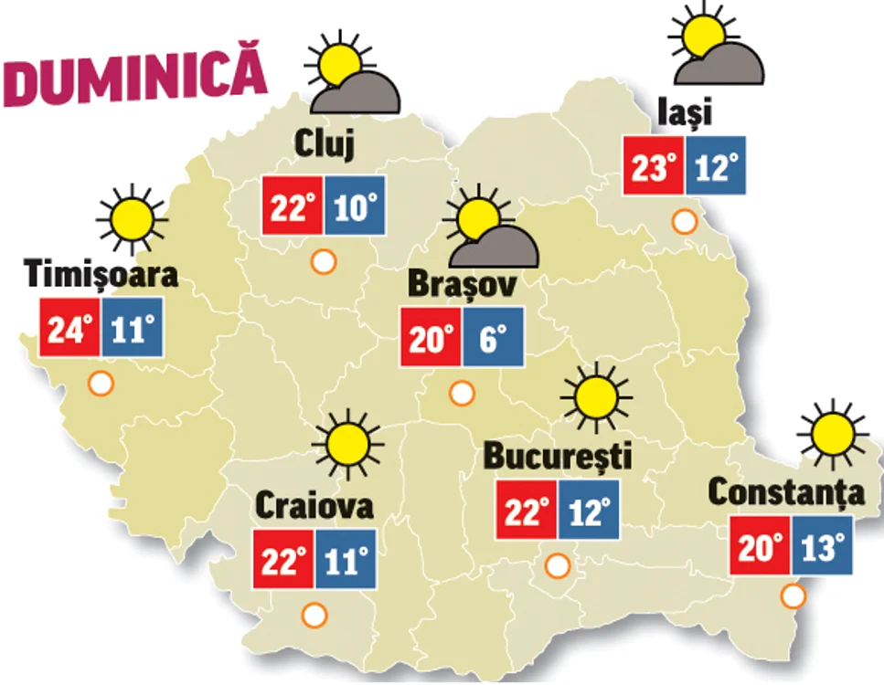 Astăzi, va fi o vreme superbă de primăvară în majoritatea regiunilor țării