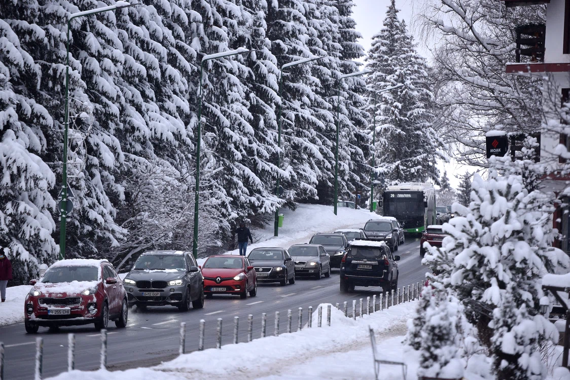 La intrarea în Poiană, coloana de mașini se întindea pe 2-3 km