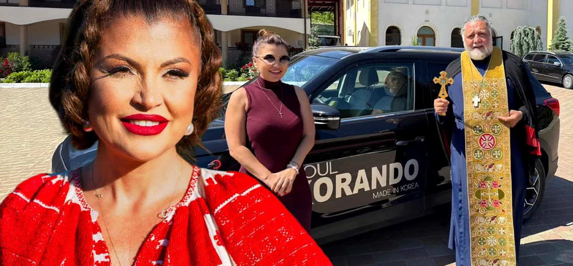 Claudia Ghițulescu și-a sfințit mașina nouă la Mănăstirea Nechit