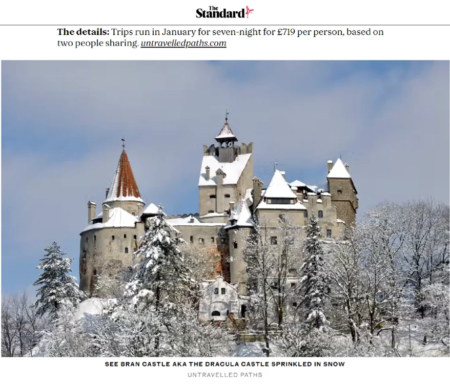 Castelul Bran într-un top mondial al celor mai palpitante aventuri de iarnă Foto standard co uk