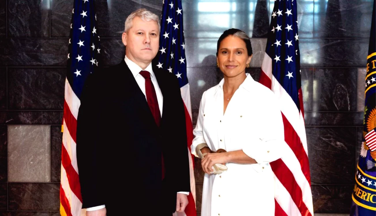 Cătălin Predoiu și Tulsi Gabbard în SUA. FOTO: Facebook
