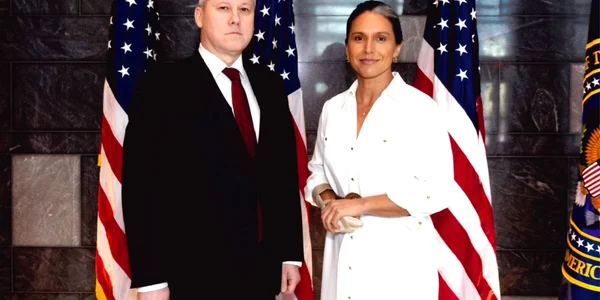 Cătălin Predoiu si Tulsi Gabbard in SUA FOTO Facebook