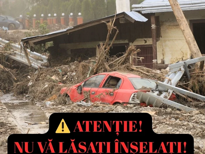 Escrocherii cu poze furate de la sinistrați FOTO: Primăria Broșteni