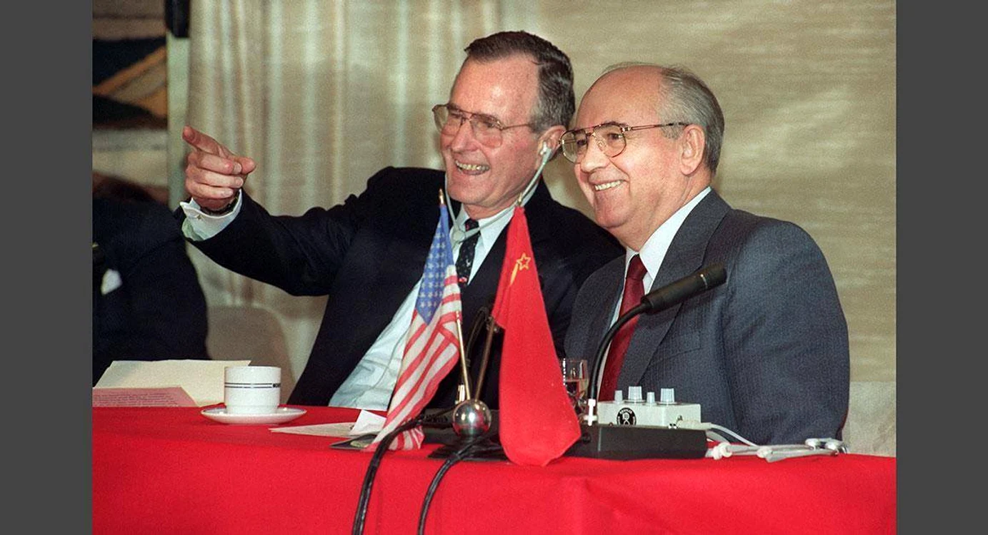 George Bush și Mihail Gorbaciov
