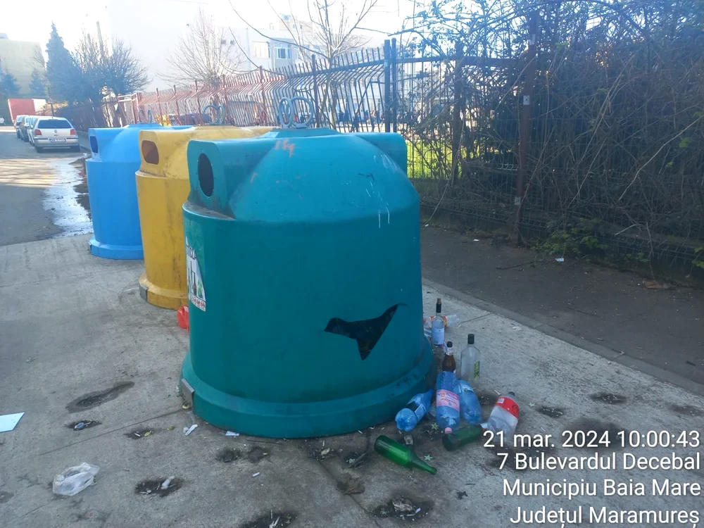 Căutătorii de ambalaje returnabile distrug tomberoanele / foto: ADI Deșeuri