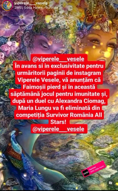 Postarea făcută pe Instagram de Viperele Vesele 