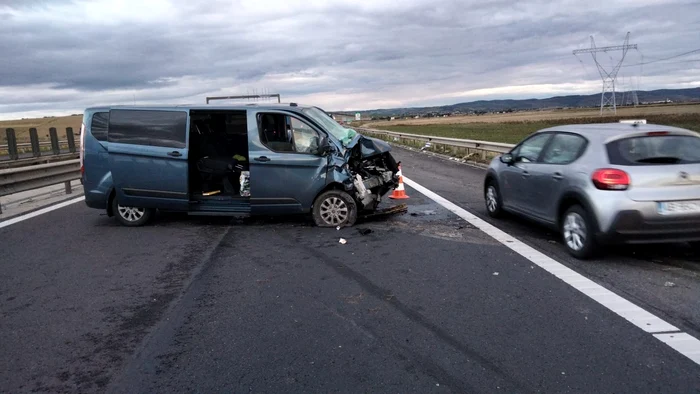 Accident rutier pe A1 în zona Aeroportului Sibiu Foto Turnul Sfatului