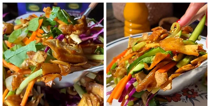Salată cu tofu / FOTO: Colaj captură video TikTok